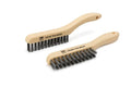 10“ Plastic Handle Wire Brush Set (5624) – 2 Pack 4 Row Scratch Brush Premium Carbon Steel Bristles, Durable, for Paint Removal, Rust Removal, Scrubbing, Deep Cleaning