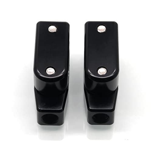 MZS Motorcycle Handlebar Mirror Mount Clamp, Aluminum 7/8 Handlebar Clamps 10MM Thread Holder Black for Motorbike Street Bike ATV Snowmobile Scooter Moped
