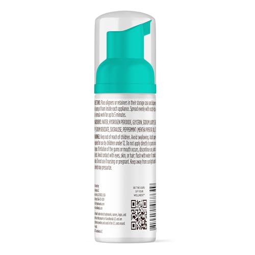 GuruNanda Aligner & Retainer Cleaner Foam – Gentle Cleaning for Aligners, Retainers, Veneers & Mouthguard, Helps Neutralize Odors, Ideal for Daily Use, 100 ml - style: 3.38 Fl Oz (Pack of 1)