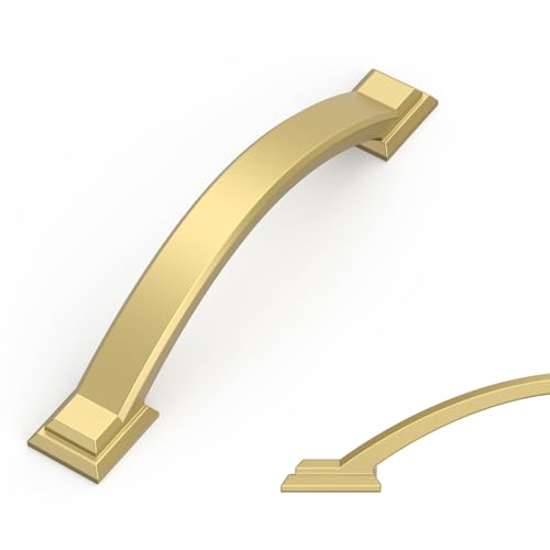 Amerdeco 10 Pack Brushed Gold Cabinet Pulls 3.75" - color: Brushed Gold, size: 3.75" hole center