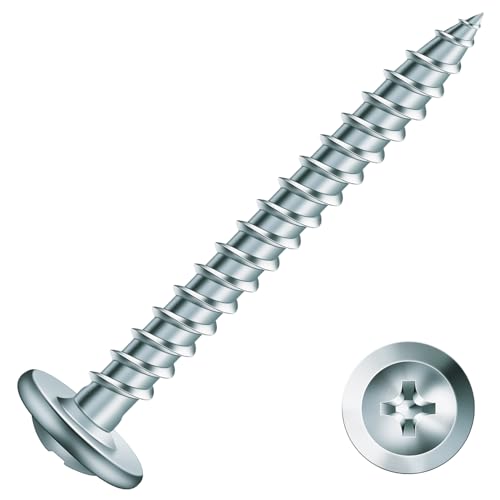 #8 x 1-1/2" Wood Screw 500Pcs Alloy Steel Standard Thread Truss Head Fast Self Tapping by SG TZH - color: Silver - Alloy Steel, size: #8 x 1-1/2"