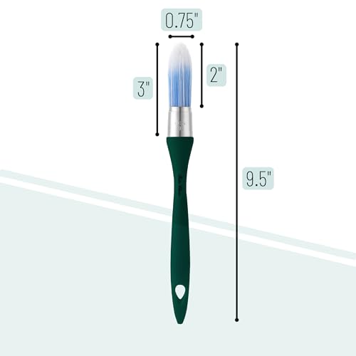 Bates- Trim Brush, 0.75 Inch, Edge Painting Tool, Trim Paint Brushes, Trimmer Edger, Trim Brush - color: Muted Teal, size: 0.75 inch, 1 Pack