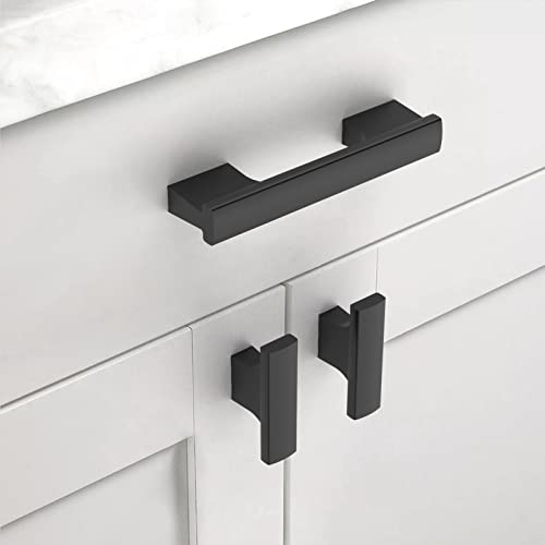 Asidrama 10 Pack 3 Inch(76mm) Matte Black Cabinet Pulls Kitchen Cabinet Handles Black Cabinet Pulls Cabinet Hardware for Cupboard Drawer - color: Matte Black, size: 3" Hole Center(76mm)