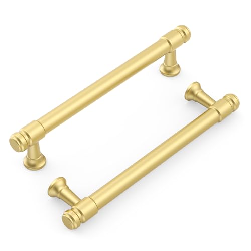 9BUILD 10 Pack 5 Inch Brushed Gold Cabinet Pulls,Kitchen Hardware - color: Brushed Gold, size: 5"/128MM Hole Center