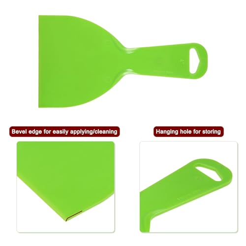 HARFINGTON 5pcs Putty Scraper 4" Flexible Plastic Putty Knives for Taping Drywall Spreading Painting Wall Scratching - color: Green, size: 4"