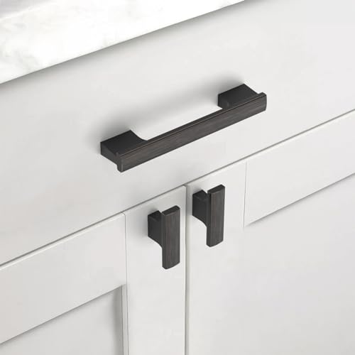 Asidrama 10 Pack 4 Inch(102mm) Oil Rubbed Bronze Cabinet Pulls Kitchen Cabinet Handles Cabinet Pulls Cabinet Hardware for Cupboard Drawer - color: Oil Rubbed Bronze, size: 4" Hole Center(102mm)