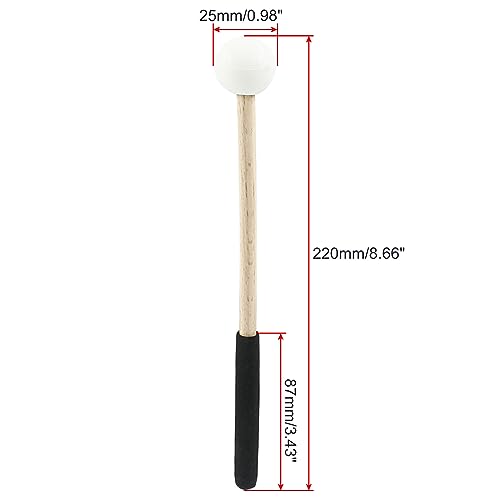 Bonsicoky 8 Inch Percussion Mallets, White - color: White