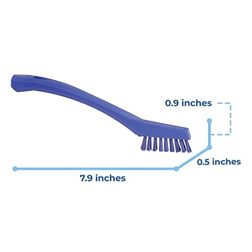 Vikan 44018 Brush,Detail,Stiff,9" x .5",PP/PBT,Purple - color: Multicolor