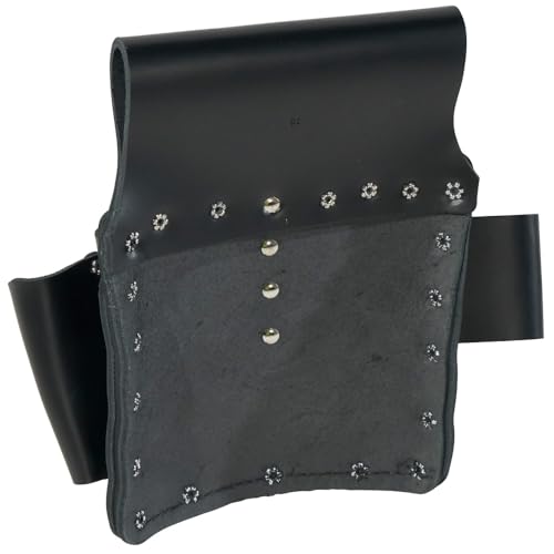 Klein Tools 5178 Pocket Tool Pouch, Leather, Tunnel Loop Belt Connection, Black
