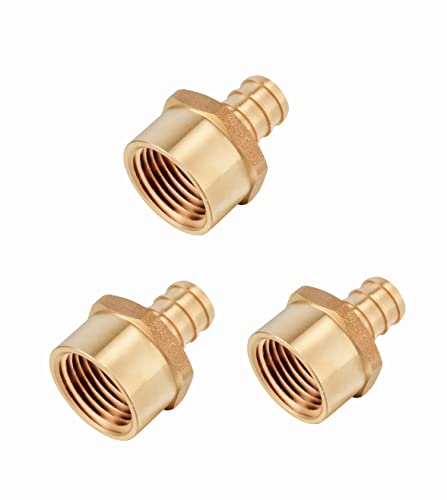 3 PCS EFIELD Pex 1/2 Inch x1/2 Inch Female NPT Adapter - size: P3, style: 1/2" x 1/2"