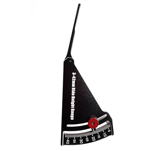 RC Car Ride Height Gauge Adjustable 3-42mm RC Wheel Height Rim Camber Gauge | Wide 3-42mm adjustable range for height&rim camber, durable alloy construction, clear sliding markings, compact pit-side tool