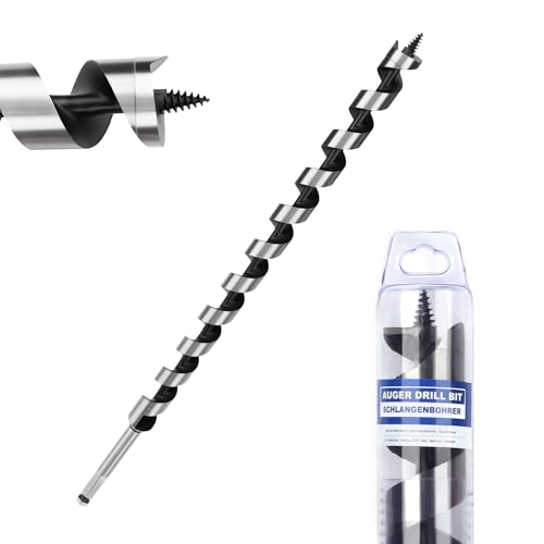 1-1/8" X 18" Auger Bit for Wood, 28x460mm Hex Long Auger Drill Bit | 3/8" Hex Shank,for Hard Wood,Ship, Composite Materials, Drywall and DIY Projects - size: 1-1/8" (28mm)diameter, style: 18 inch / 460mm Length