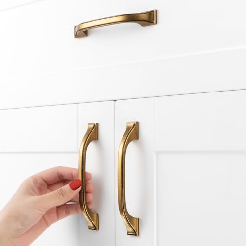 Antique Brass Cabinet Pulls 3-3/4 Inch Drawer Pulls 10 Pack 8222 - color: Antique Brass, size: 3-3/4 Inches, style: 10 Pack Arch Pull