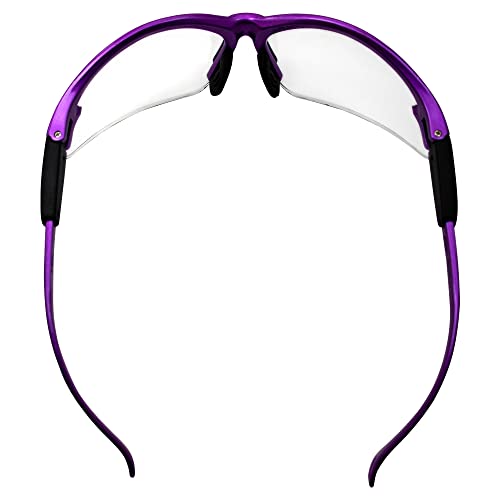 Global Vision Cougar Safety Glasses Nurses Dental Assistant Glasses Shooting Glasses for Women Men Clear Lens (Purple) - color: Purple