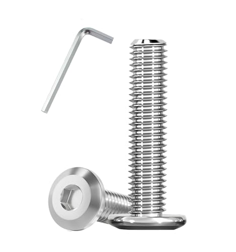 Metuja 1/4-20x1-1/2 Flat Head Hex Socket Cap Screws Bolts,304 Stainless Steel Fully Threaded Machine Screws with Hex Key (50PCS) Corrosion-Resistant for Furniture/Machinery - size: 1/4-20 x 1-1/2"
