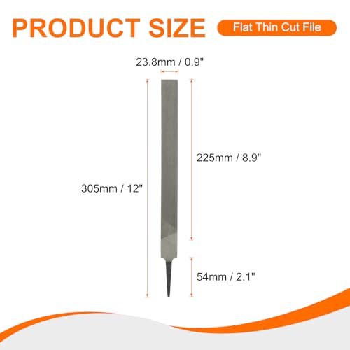 HARFINGTON 2pcs Flat Thin Cut File 10" Double Cut Teeth High Carbon Steel Hand Rasp File without Handle for Metal Wood Deburring Removing - size: 10", style: Thin