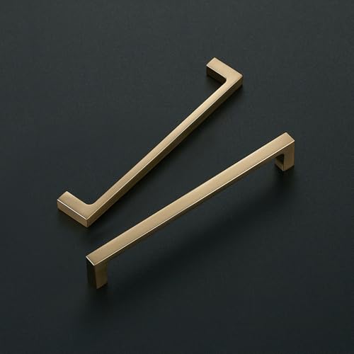 Ravinte Champagne Bronze Kitchen Square Cabinet Handles 6-1/4 Inch 10 Pack - size: 6-1/4 Inch hole