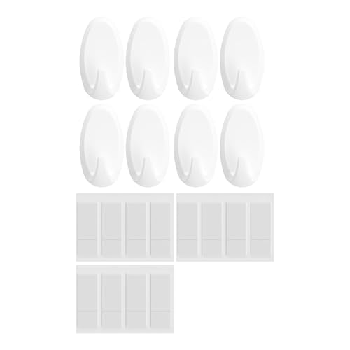 FrogTape reMOVEables Heavy Duty Wall Hooks - No Damage - Easy to Remove & Reuse - Medium Wall Hook with Adhesive Strips - Holds up to 3 lbs - Includes 8 Hooks and 12 Strips - White (Pack of 16) - size: Pack of 16, style: Medium