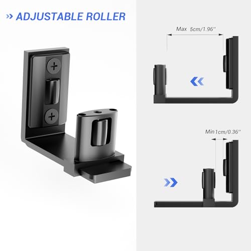 Sliding Barn Door Bottom Floor Guide,Adjustable U-Shaped Flat Bottom Design,Smoothly and Quietly,Easy to Install,Wall Mounted,Black, 1 Pcs
