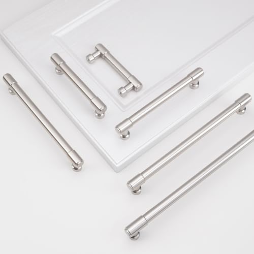10 Pack 6-1/4 Inch(160mm) Kitchen Cabinet Handles Brushed Satin Nickel Cabinet Pulls Alloy Drawer Pulls Solid Cabinet Hardware - color: Brushed Satin Nickel, size: 6-1/4'' Hole Center(160mm)
