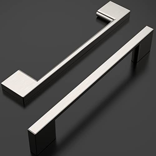 Amerdeco 10 Pack Brushed Satin Nickel Cabinet Pulls - 5 Inch(128MM) Hole Centers Kitchen Handles for Cabinets and Cupboards - ZH0060 - color: Brushed Satin Nickel, size: 5"/128mm Hole Center, style: 10 Pack