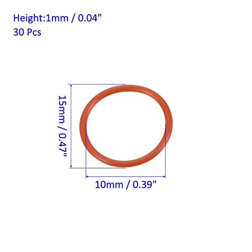 M METERXITY 30 Pack Silicone O-Rings - Garden Water Hose Rubber Sealing Gasket Ring, Soft & Elastic, Apply to Outdoor (10mmx12mmx1mm, Red) - size: 10mmx12mmx1mm