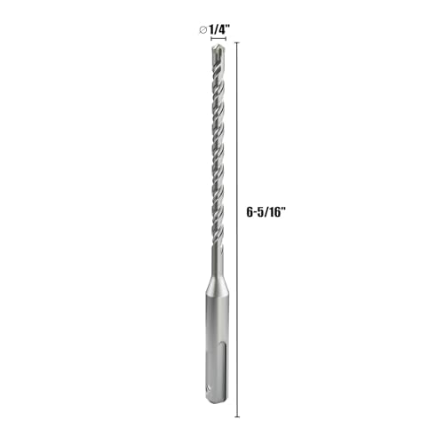 CSOOM SDS Plus Rotary Hammer Drill Bit 1/4"x6.3", Professional Concrete Drill Bit for Concrete, Brick, Stone and Cement Walls - size: 1/4"x6.3"
