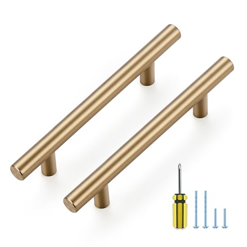 Ravinte Champagne Bronze Cabinet Handles 3-3/4 Inch Hole Center 30 Pack - color: Champagne Bronze, size: 3-3/4 Inch Hole Center
