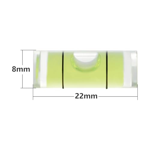 JYK Mini Cylindrical Level 20pcs,8x22m Small Horizontal Bubble Levels - Ideal for Measuring, Layout & DIY Projects