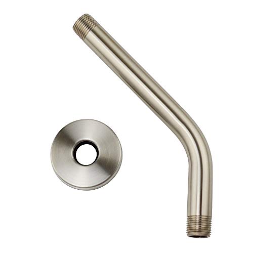 Purelux Shower Arm 8 Inches Universal Replacement Made of Stainless Steel, Brushed Nickel Finish Flange Included (Pack of 2) - color: Brushed Nickel, size: 8 Inches (Pack of 2)