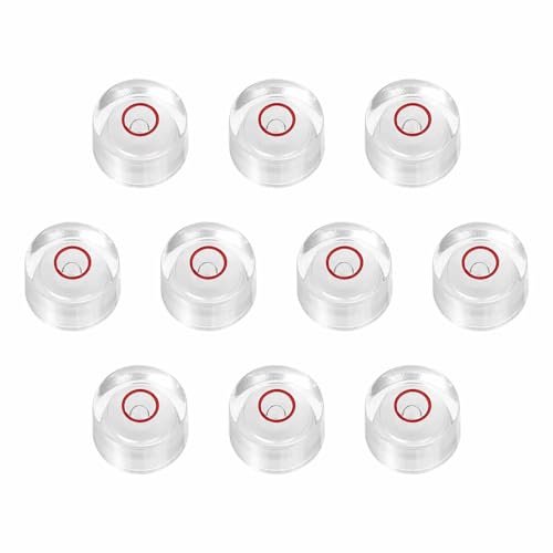 10pcs Round Bubble Level 12x7.5mm - Mini Circular Bullseye Spirit Levels Measuring Layout Tools for Leveling Camera/Tripod/Telescope/Workshop/Turntable/Pictures Frame, White - size: 12x7.5mm