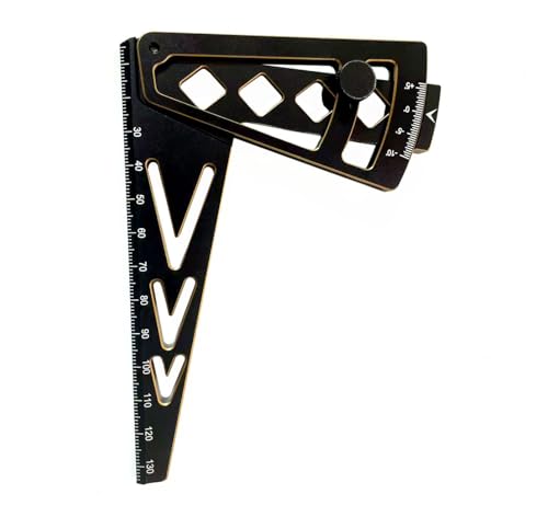 RC Car Camber Gauge Adjustable Wheel Rim Camber Gauge for 1/10 1/8 Crawlers - color: Black+gold