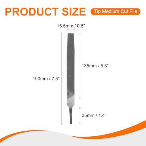 HARFINGTON Tip Medium Cut File 6" Double Cut Teeth High Carbon Steel Hand Rasp File without Handle for Metal Wood Deburring Removing - size: 6", style: Medium