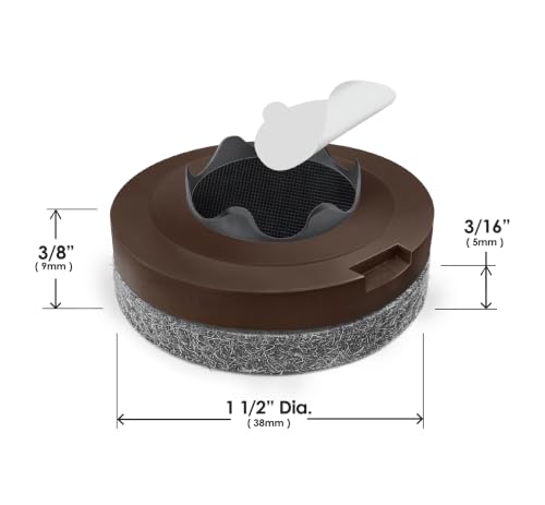 Slipstick GorillaFelt 1-1/2 Inch Felt Glides/Furniture Feet Floor Protectors (Set of 8 Sliders) Nail On Felt Furniture Pads Guaranteed to Stay On, Round, CB270-8 - size: 1-1/2 Inch 8 Pack