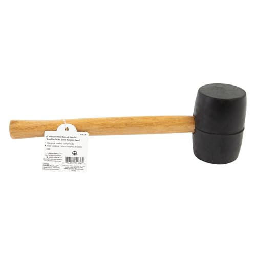 GreatNeck 16 Oz. Rubber Mallet with Hardwood Handle Won't Mar or Scratch - size: 16 oz