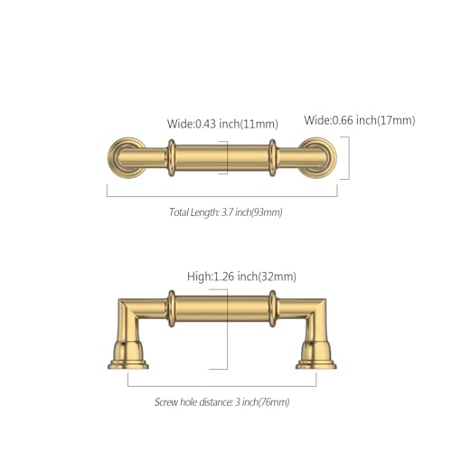 Asidrama 10 Pack 3 Inch(76mm) Champagne Bronze Kitchen Cabinet Handles, Cabinet Pulls Kitchen Cabinet Hardware for Cupboard Drawer Pulls 2281 - color: Champagne Bronze, size: 3" Hole Center