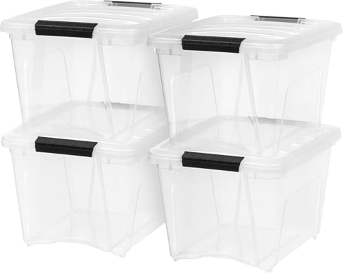 IRIS USA 4-Pack 19 Quart Storage Bins with Lids, Clear - color: Clear, size: 19 Qt, style: 4 Pack