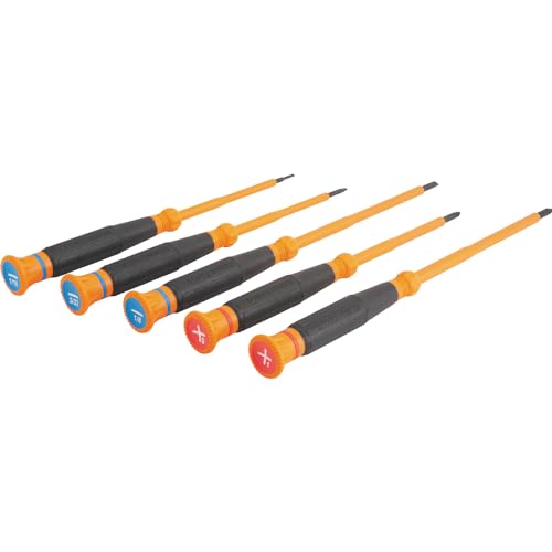 Klein Tools 85615INS Mini Precision Screwdriver Set, 1000V Rated Insulated Screwdrivers with (2) Phillips and (3) Slotted Tips, 5-Piece - style: 5-Piece Kit