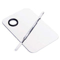 Stainless Steel Cosmetic Makeup Palette, Professional Cosmetic Mixing Makeup Palette Spatula Makeup Artist Tool, Beauty Salon Color Cream Mixing Palette With A Spatula Makeup Nail Art Palette - size: 2 Piece Set