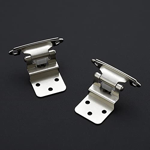 Ravinte Satin Nickel Kitchen Cabinet Hinges, 3/8" Inset, 20 Pack - size: 3/8" Inset