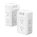 BN-LINK Multi Plug Outlet 2 Pack, 6 Wall Outlet Extender with 3 USB Charging Ports (1 USB C) Total 3.4A, 3-Sided Outlets Splitter Multiple Outlet Wall Plug for Home Office Dorm Room - size: 2pack - 6 Outlets (3 Side) (USB)