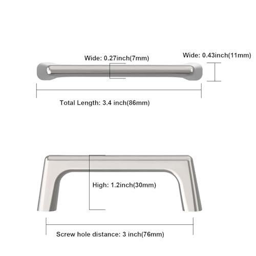 Asidrama 10 Pack 3 Inch(76mm) Polished Chrome Cabinet Pulls Cabinet Handles Cupboard Handles Kitchen Cabinet Hardware for Cupboard Drawer Pulls - color: Polished Chrome, size: 3" Hole Center, style: 10 Pack