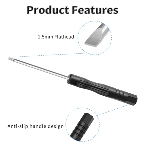 12 Pcs 1.5mm Slotted Precision Screwdriver, 2mm Magnetic Tip, 84mm - size: 1.5 Flathead1