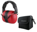 TITUS 3 Series, Onyx 37 Original Highest NRR Noise Reduction Earmuffs - color: Red (Leatherette Band / With Pouch) No Logo
