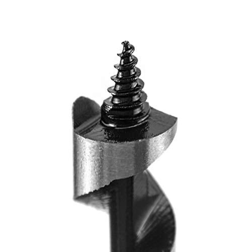 QWORK® Wood Auger Drill Bits, 12mm x 300mm, Cuts Shallow and Deep Holes in Wood, 1 Piece - size: 1/2 x 12 inch