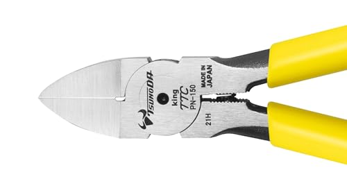 Tsunoda PN-150, 6-Inch Precision Flush Cutter for Plastic, Diagonal Cutting Pliers, Made in Japan - size: 6-Inch