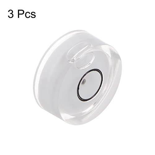 HARFINGTON 3pcs Round Bubble Level 15x6mm Mini Circular Bullseye Spirit Levels for Leveling Camera Tripod Telescope Workshop Turntable Pictures Frame, White - color: White (Black Circle), size: 15x6mm