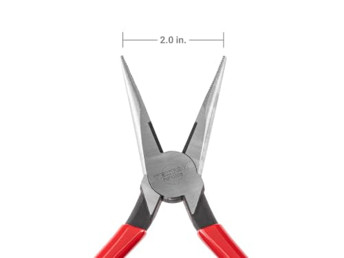 TEKTON 8 Inch Long Nose Pliers | PGF10008 - [Old Version] - color: Serrated Jaw, size: 8 Inch Straight