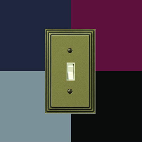 Amerelle Steps Single Toggle/Single Duplex Cast Metal Wallplate in Rustic Brass - color: Rustic Brass, size: 1 Toggle / 1 Duplex