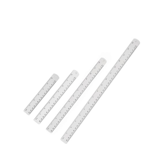 Unjoo Stainless Steel Ruler 4-Pack, 6", 8", 12",16" (15cm,20cm,30cm,40cm) - size: 6,8,12,16 inch
